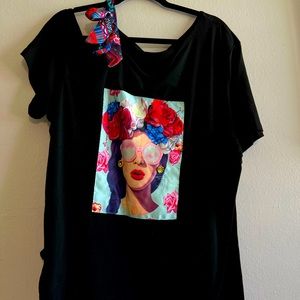 Black casual top, from the boutique to you.